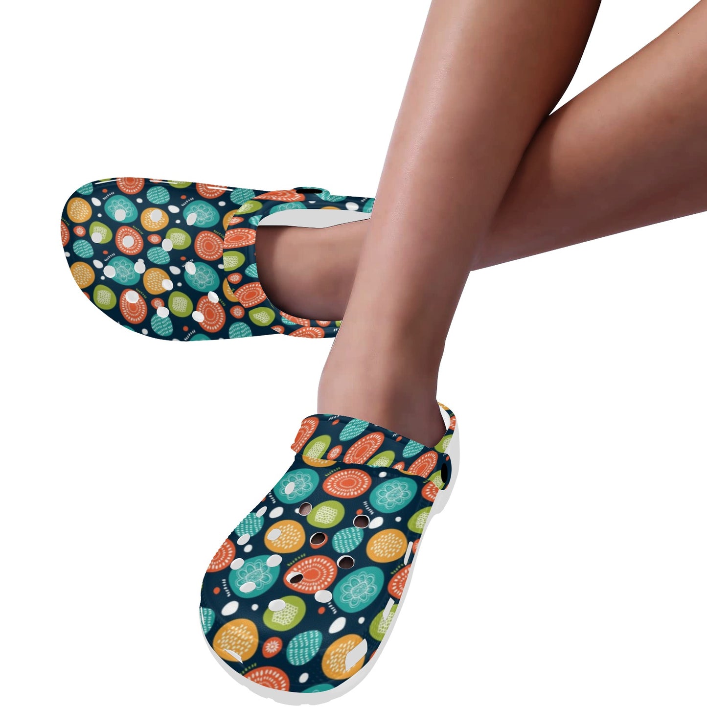 Swedish Themed Design Unisex Clogs Shoes