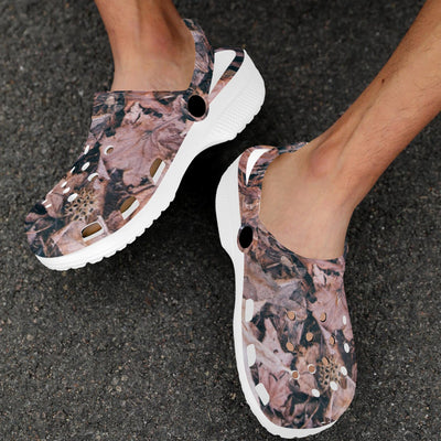 Camouflage Realistic Tree Leaf Print Unisex Clogs Shoes