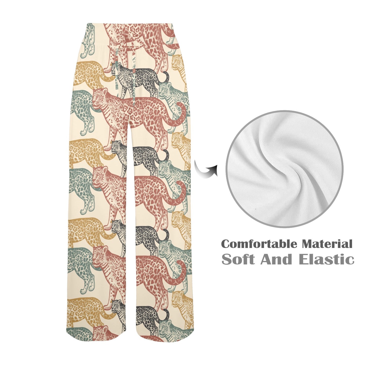 Jaguar Pattern Print Design 01 Women's Wide Leg Lounge Pants