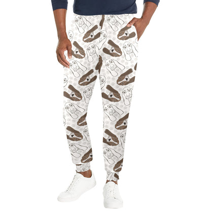 Basset Hound Pattern Print Design 01 Men's Casual Track Pants