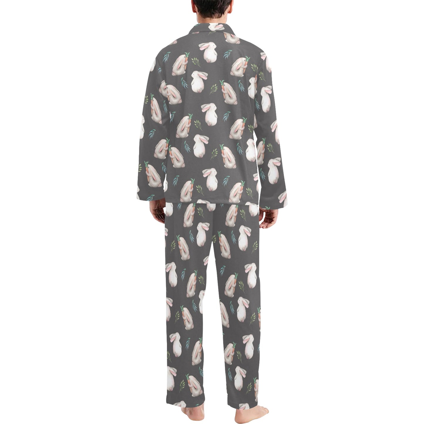 Rabbit Print Design LKS402 Men's Long Pajama Set