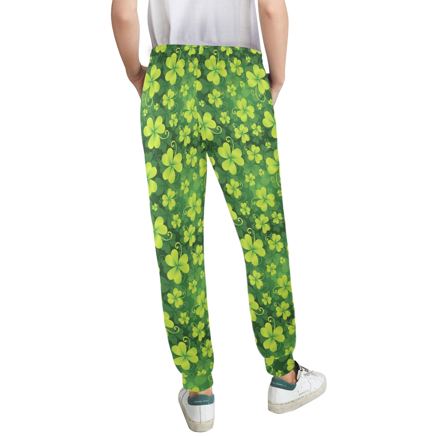 Shamrock Clover Print Women's Casual Track Pants