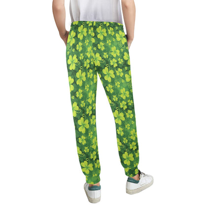 Shamrock Clover Print Women's Casual Track Pants