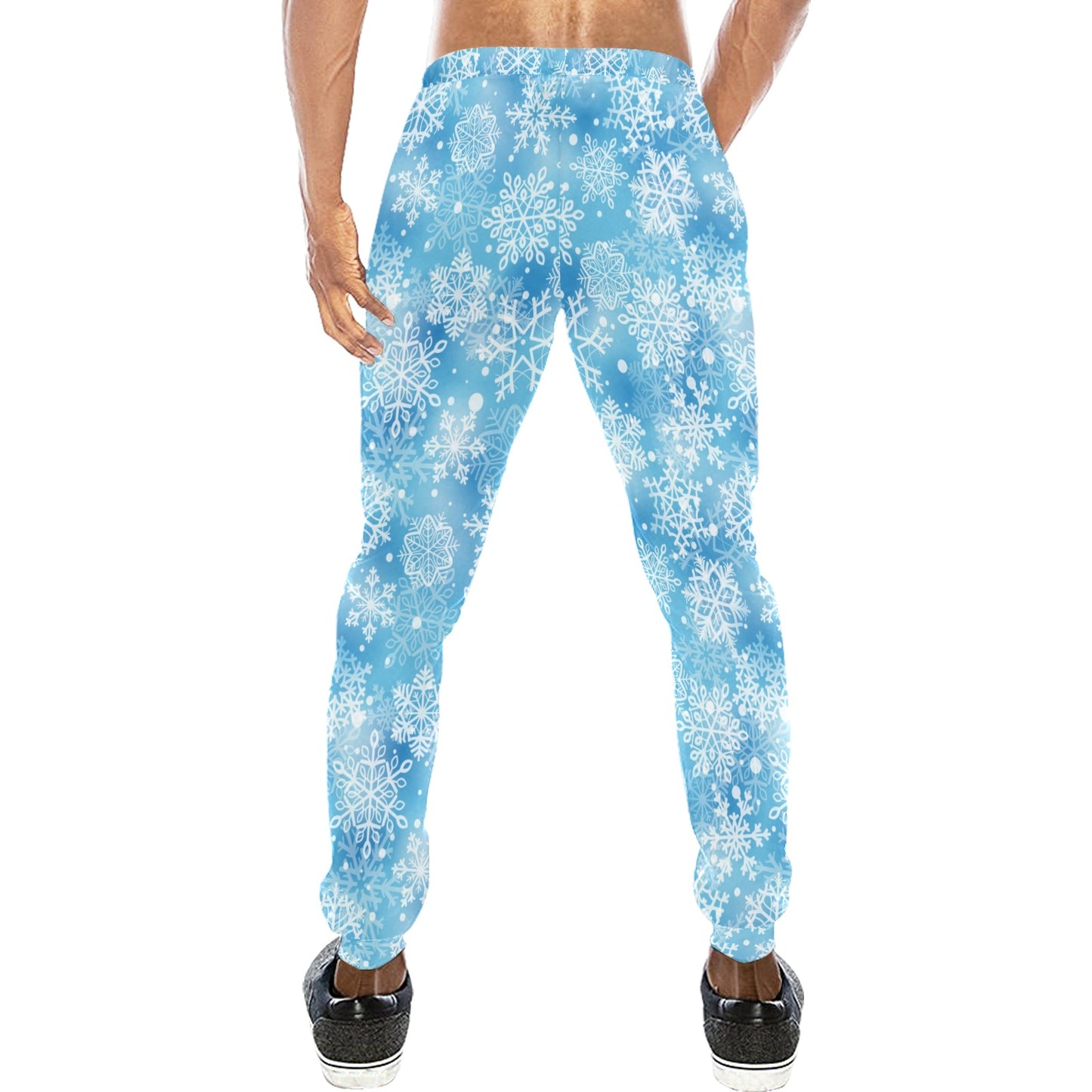 Snowflake Blue Print Design LKS301 Men's Sweatpants