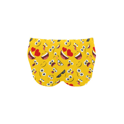 Emoji Face Print Pattern Men's Swimming Briefs