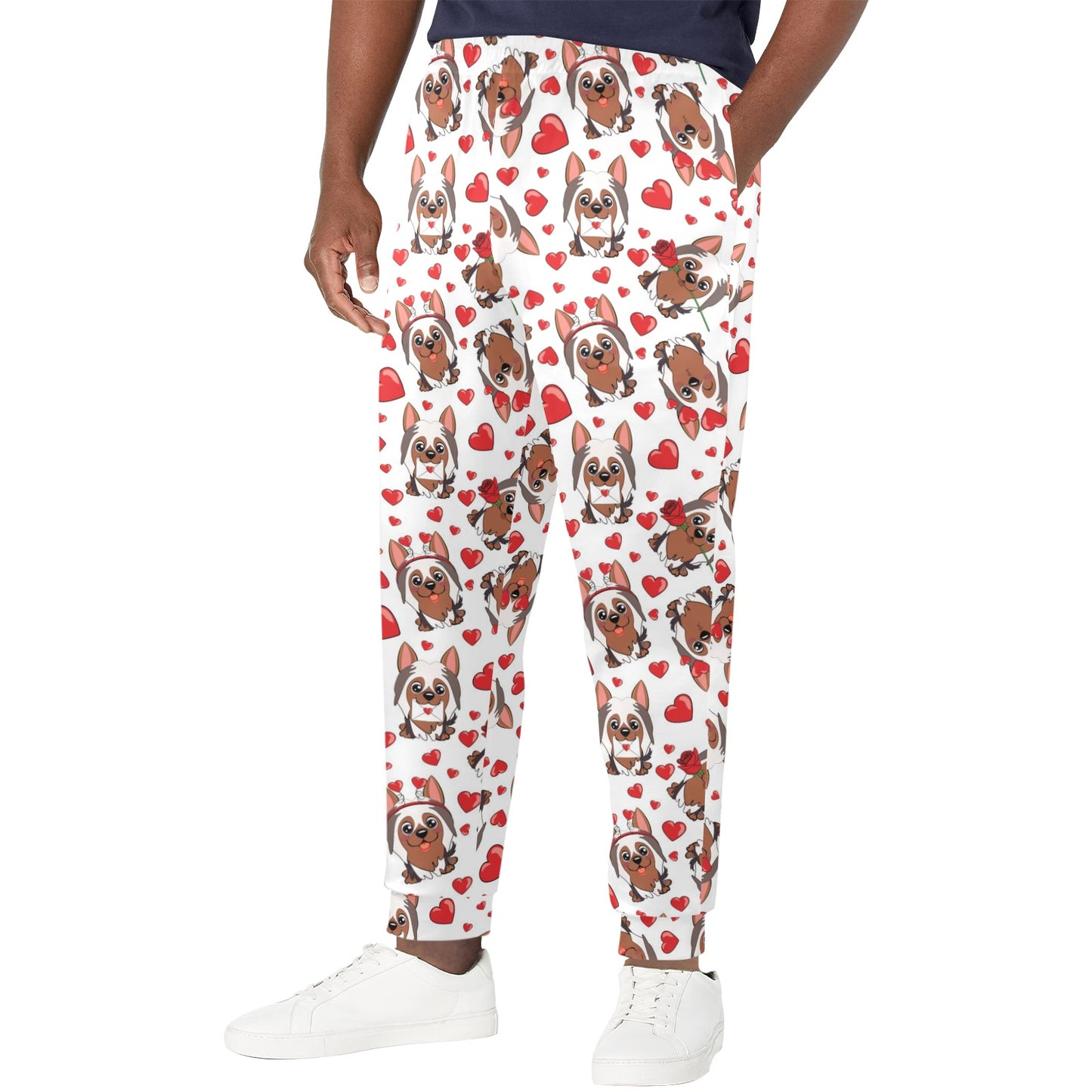 Silky Terriers Heart Print Design LKS302 Men's Casual Track Pants