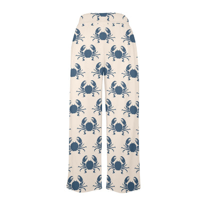 Crab Pattern Print Design 02 Women's Wide Leg Lounge Pants