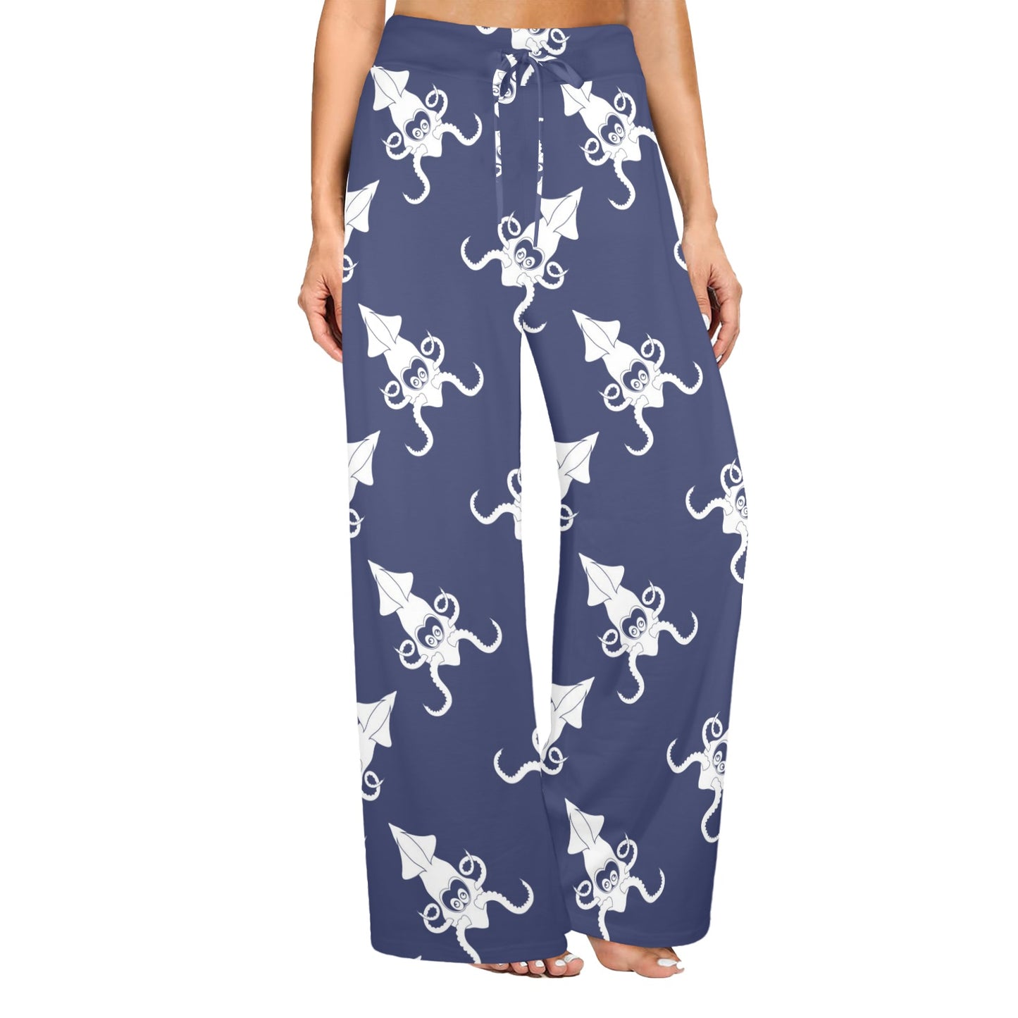 Giant Squid Pattern Print Design 02 Women's Wide Leg Lounge Pants