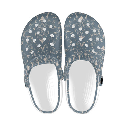 Damask Elegant Teal Print Pattern Unisex Clogs Shoes