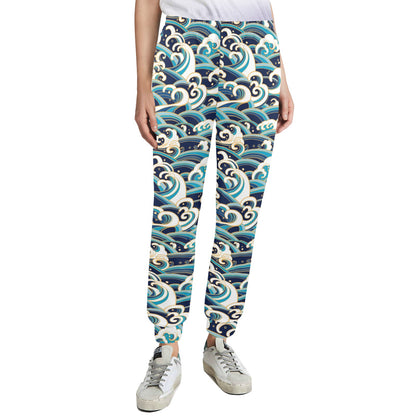 Surf Wave Pattern Women's Casual Track Pants