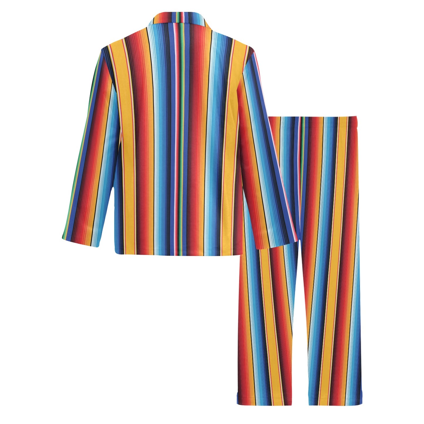 Mexican Blanket Stripe Print Pattern Men's Long Pajama Set