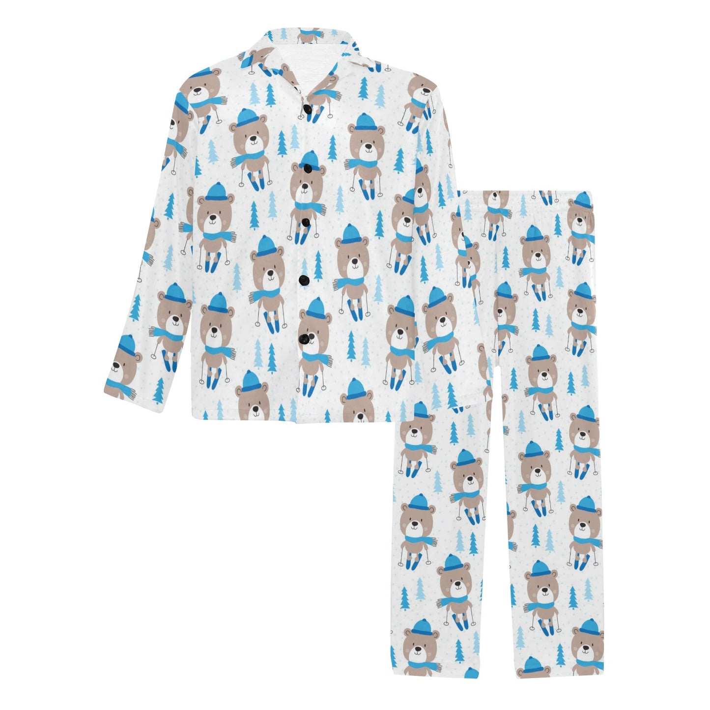 Ski Print Design LKS306 Men's Long Pajama Set