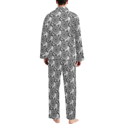 Tribal Turtle Polynesian Themed Print Men's Long Pajama Set