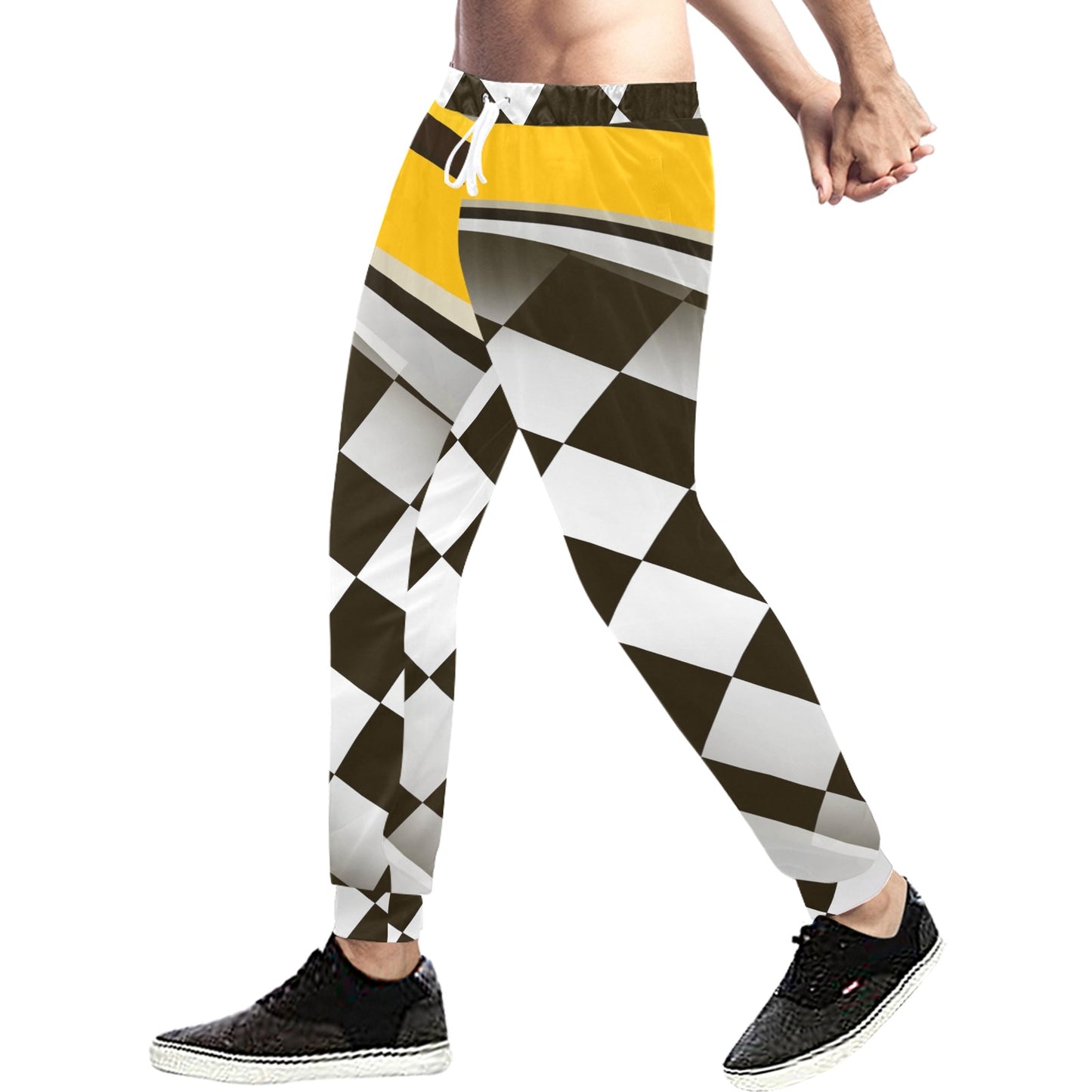 Checkered Flag Racing Style Men's Sweatpants
