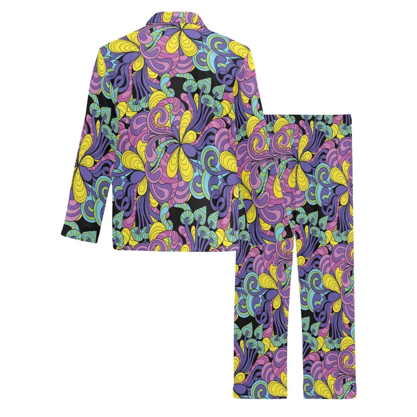 Trippy Print Design LKS305 Men's Long Pajama Set