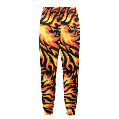 Flame Fire Design Pattern Men's Casual Track Pants