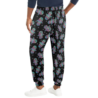 hamsa Design Print Pattern JJ0322 Men's Casual Track Pants