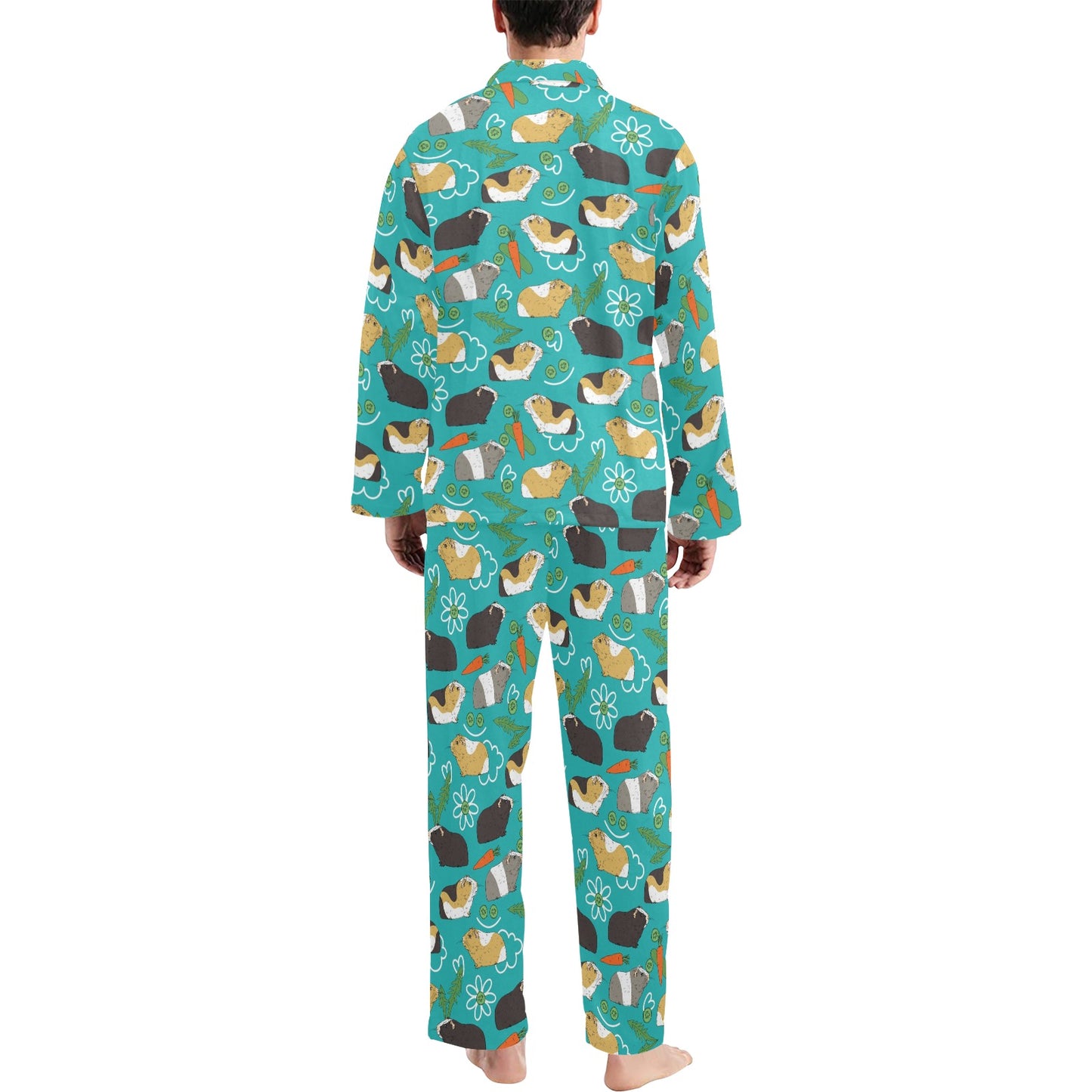 Guinea Pig Print Design LKS402 Men's Long Pajama Set