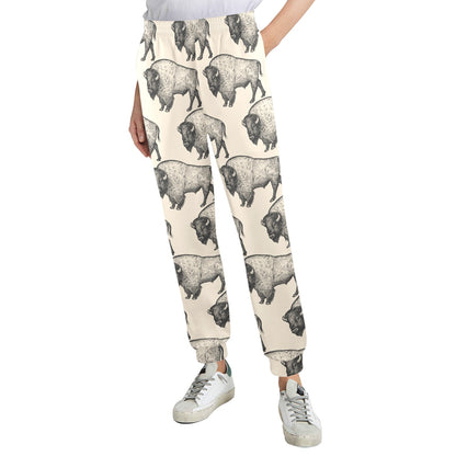 Bison Pattern Print Design 02 Women's Casual Track Pants