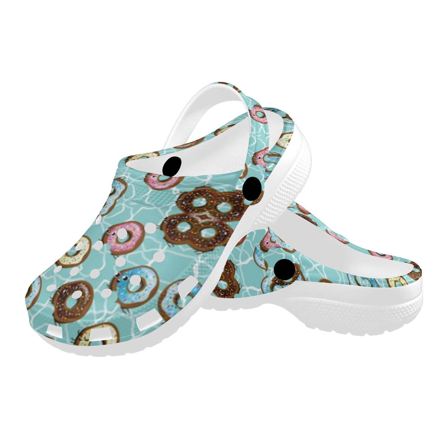 Emoji Donut Print Pattern Unisex Clogs Shoes
