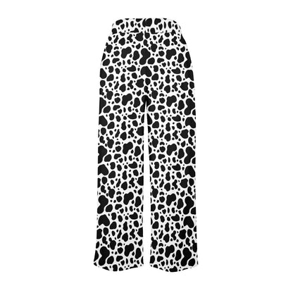 Cow Skin Pattern Print Design 04 Women's Wide Leg Lounge Pants