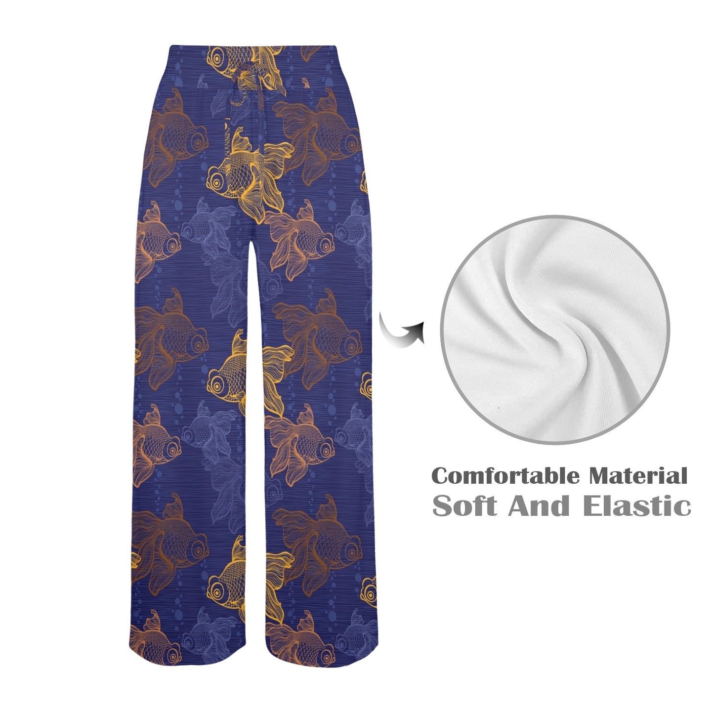 Goldfish Pattern Print Design 01 Women's Wide Leg Lounge Pants