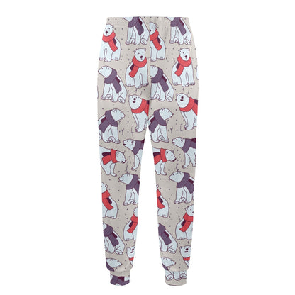 Polar Bear Pattern Print Design PB04 Men's Casual Track Pants