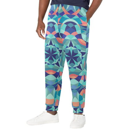Kaleidoscope Pattern Print Design 03 Men's Casual Track Pants