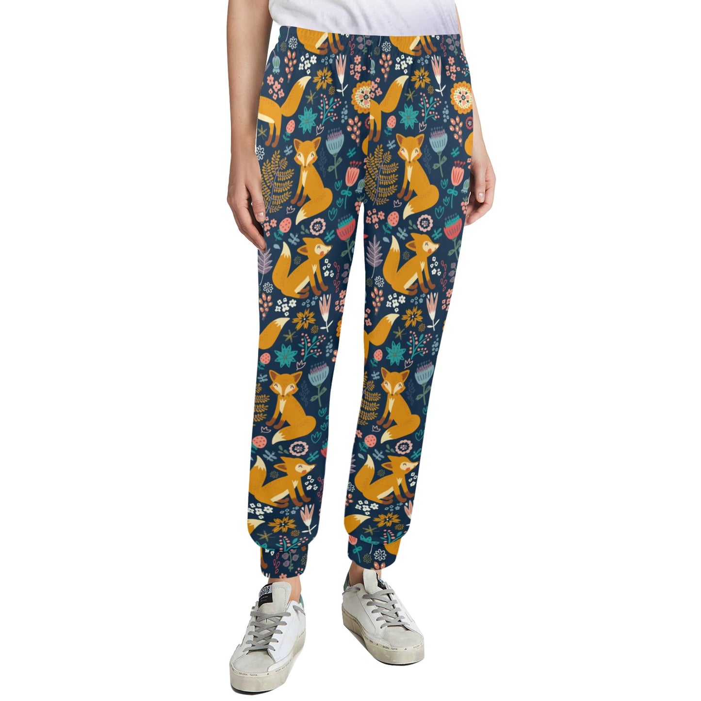 Fox Cute Jungle Print Pattern Women's Casual Track Pants