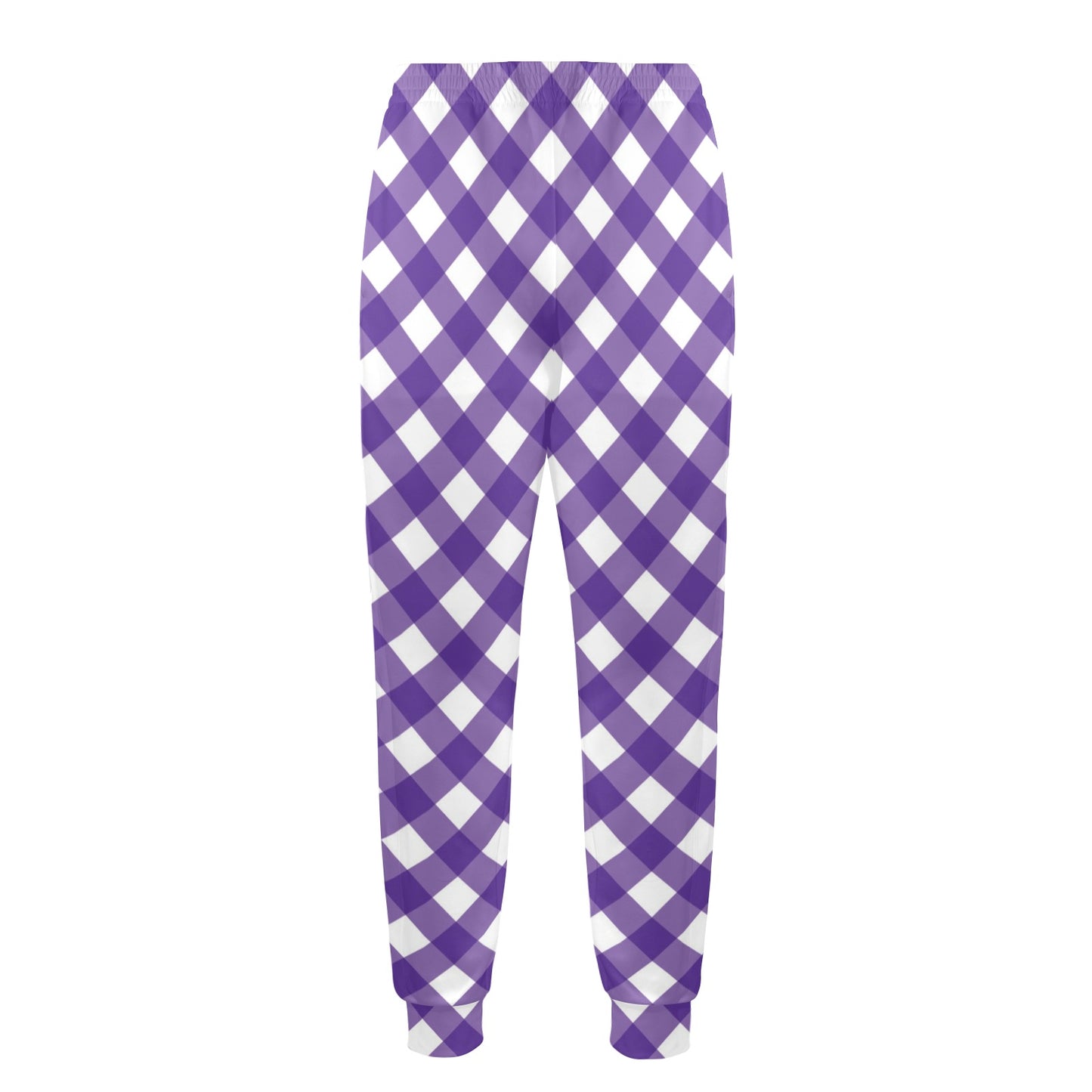 Gingham Purple Pattern Print Design 03 Men's Casual Track Pants