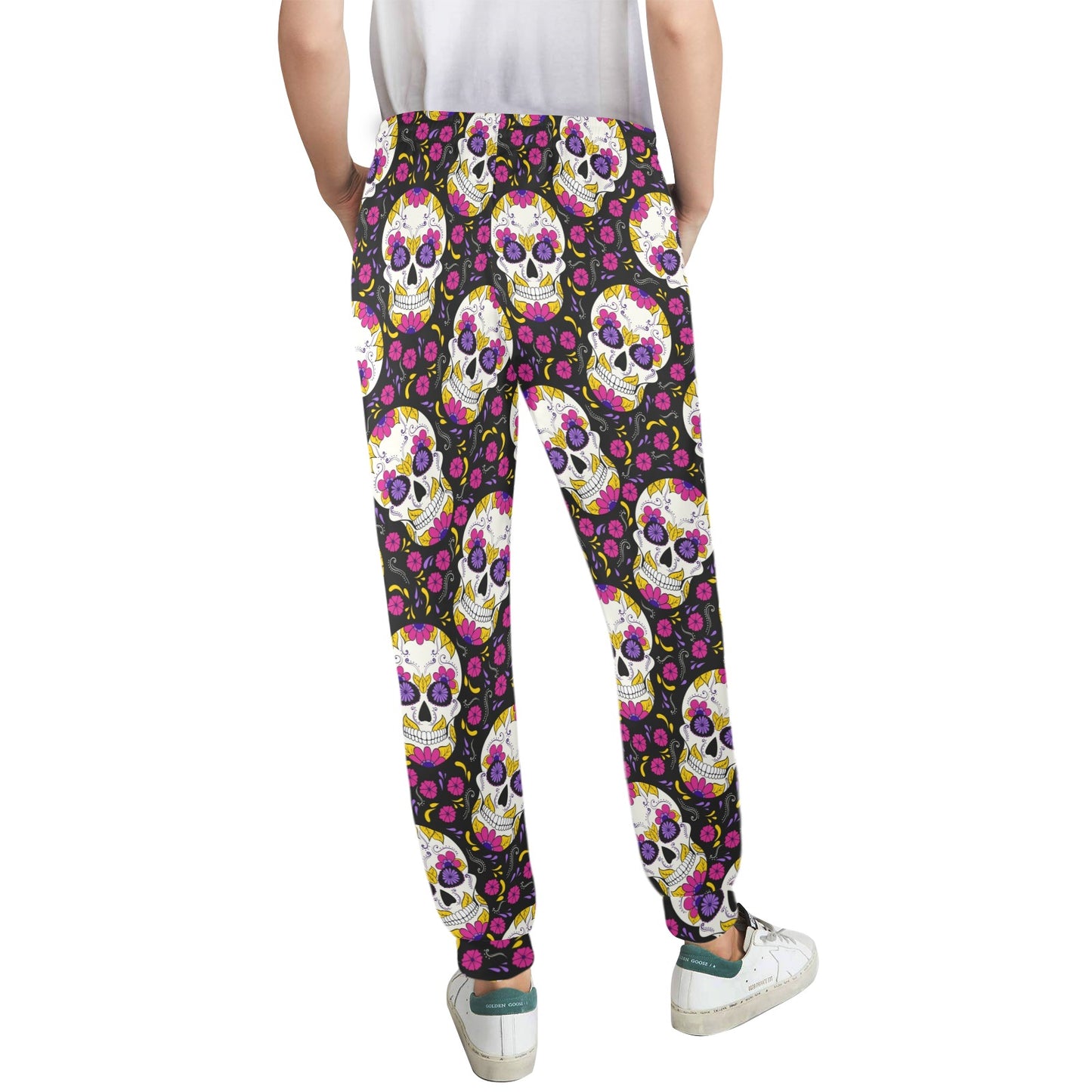 sugar skull Floral Pattern Women's Casual Track Pants
