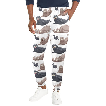 Sea Lion Pattern Print Design 02 Men's Casual Track Pants