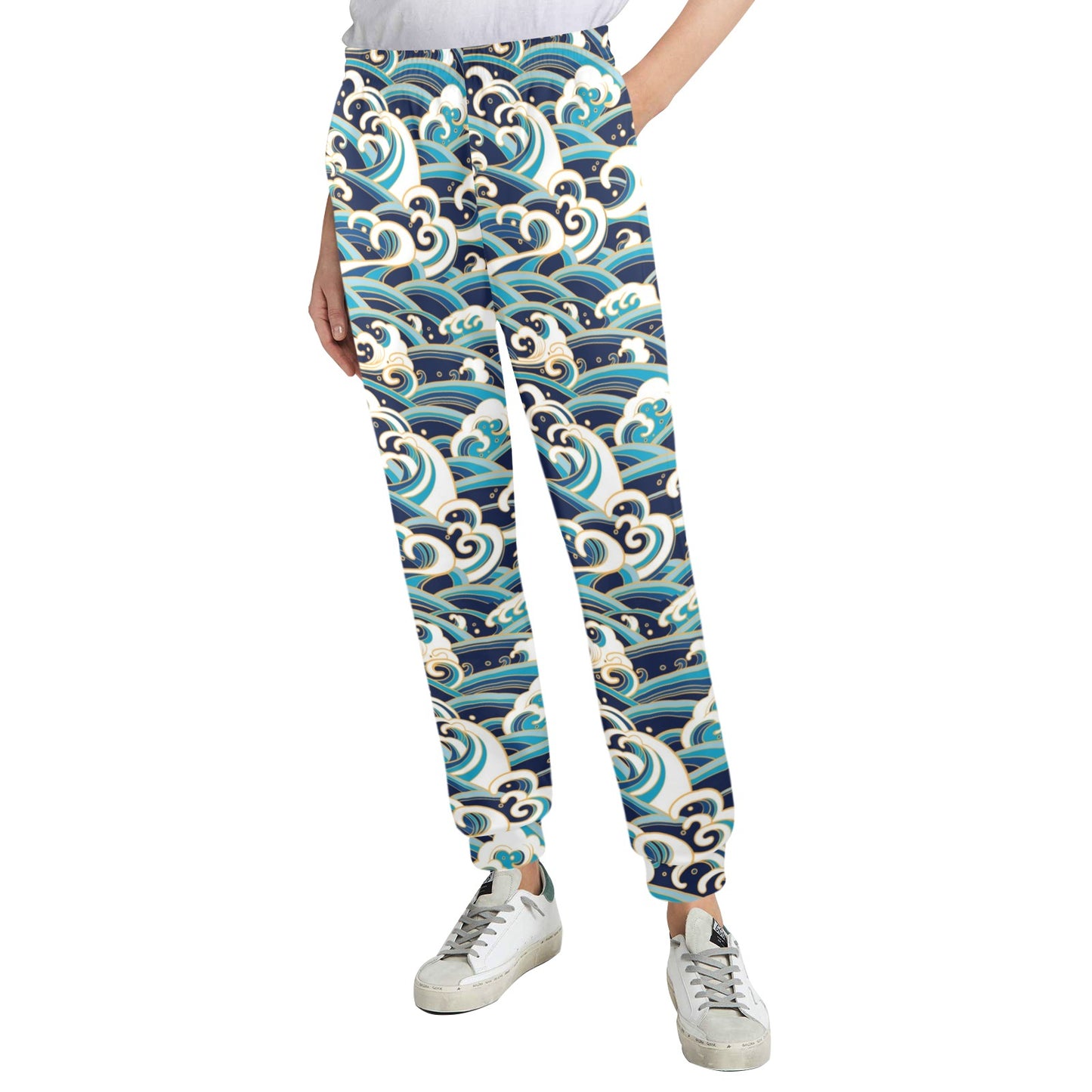 Surf Wave Pattern Women's Casual Track Pants
