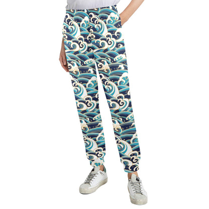 Surf Wave Pattern Women's Casual Track Pants