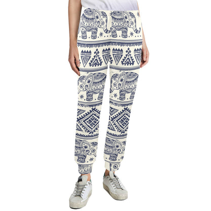 Baby Elephant Aztec Shower Curtain Women's Casual Track Pants