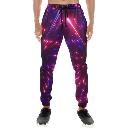 Celestial Purple Blue Neon Speed Light Men's Sweatpants