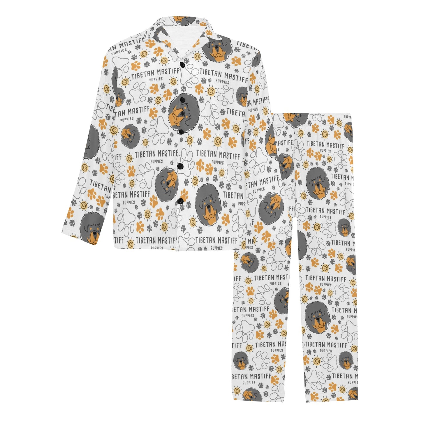 Tibetan Mastiffs Print Design LKS302 Men's Long Pajama Set