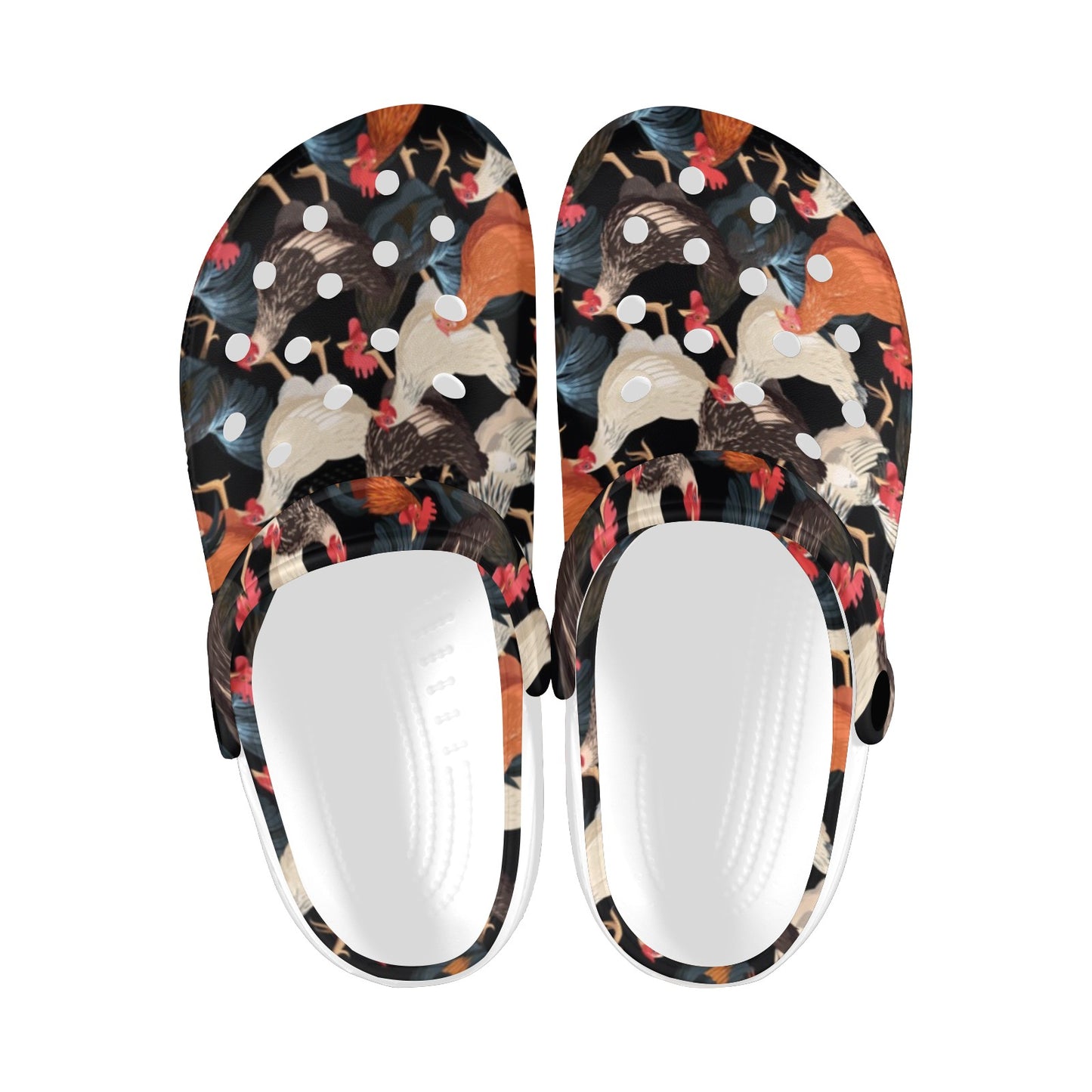Chicken Print Pattern Unisex Clogs Shoes