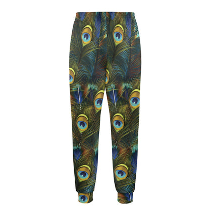 Peacock Feather Pattern Print Design A03 Men's Casual Track Pants
