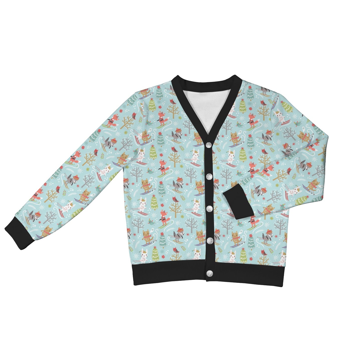 Ski Fox Cute Print Design LKS303 Women's Cardigan