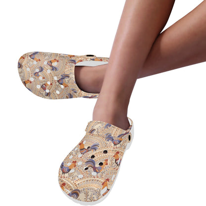 Chicken Boho Style Pattern Unisex Clogs Shoes
