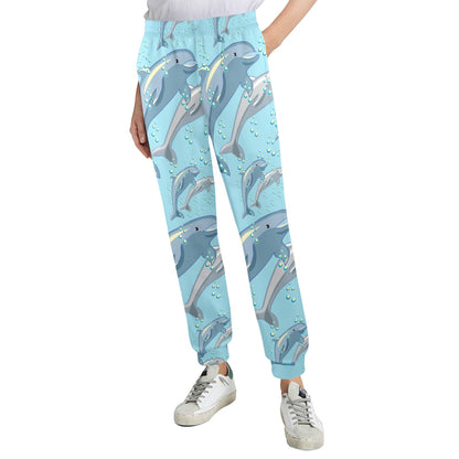 Dolphin Print Pattern Women's Casual Track Pants