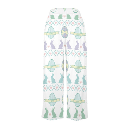 Easter rabbit Design Print Pattern JJ0162 Women's Wide Leg Lounge Pants