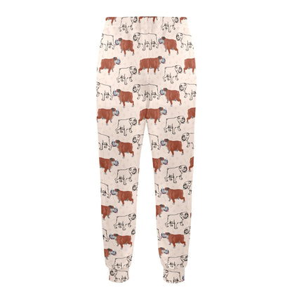 Bulldogs Pattern Print Design 04 Men's Casual Track Pants