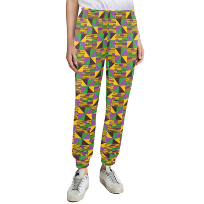 Kente Triangle Design African Print Women's Casual Track Pants
