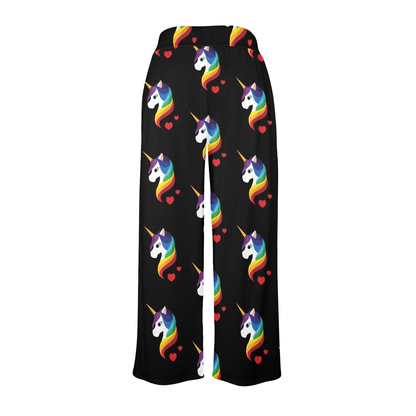 Rainbow Unicorn Pattern Print Design A03 Women's Wide Leg Lounge Pants
