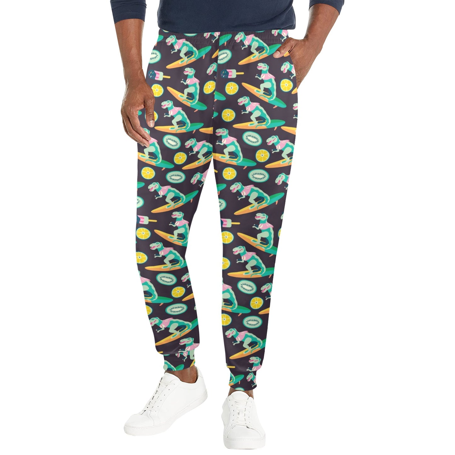 Surfboard T Rex Print Design LKS301 Men's Casual Track Pants