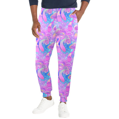 Psychedelic Trippy Mushroom Print Men's Casual Track Pants