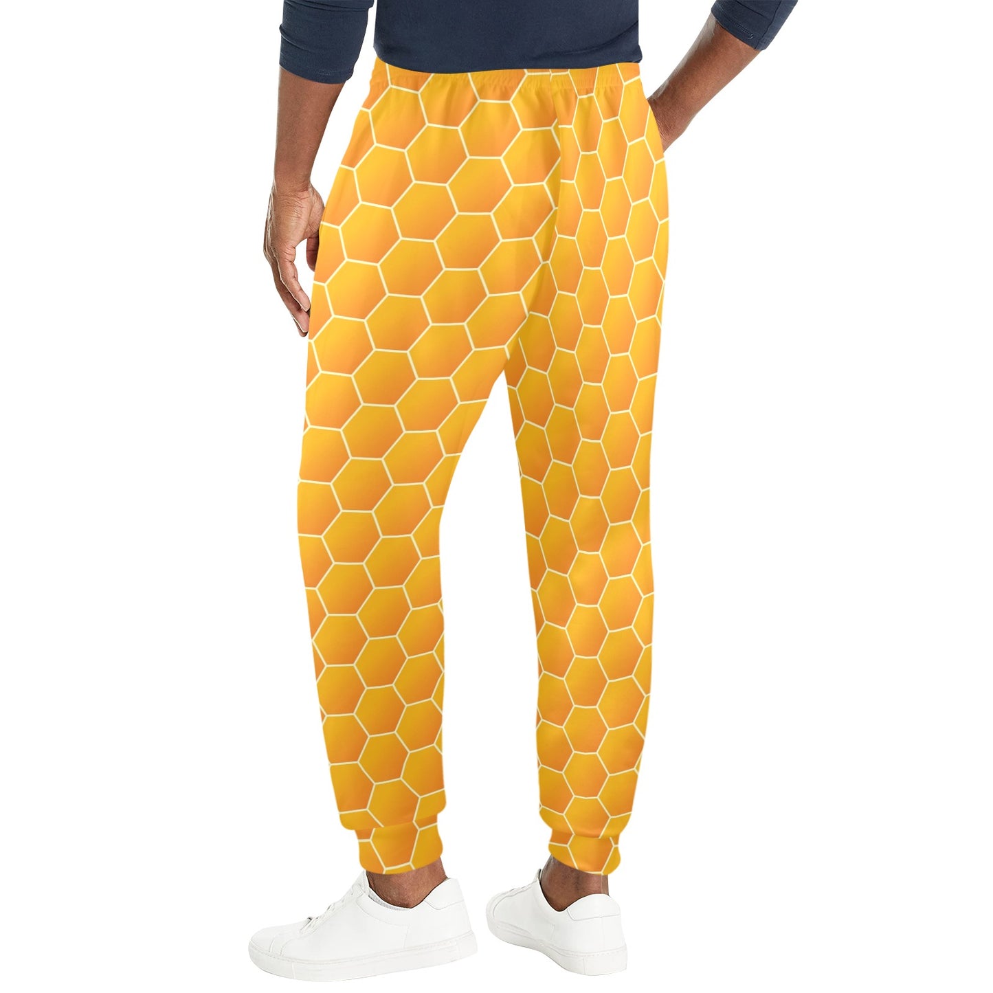 Honey Bee Honeycomb Print Design LKS3011 Men's Casual Track Pants