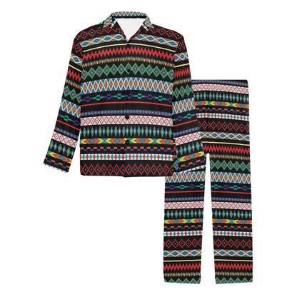 Southwest Pattern Print Design LKS302 Men's Long Pajama Set